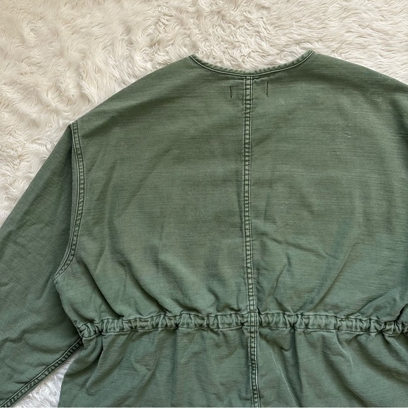 Madewell Claremont Drawstring Jacket Button Up Military Workwear Palm Tree XL - Picture 7 of 15